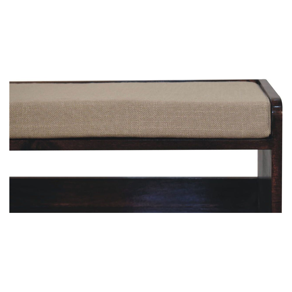 Artisan - California Walnut Bench With Mud Linen Seat Pad