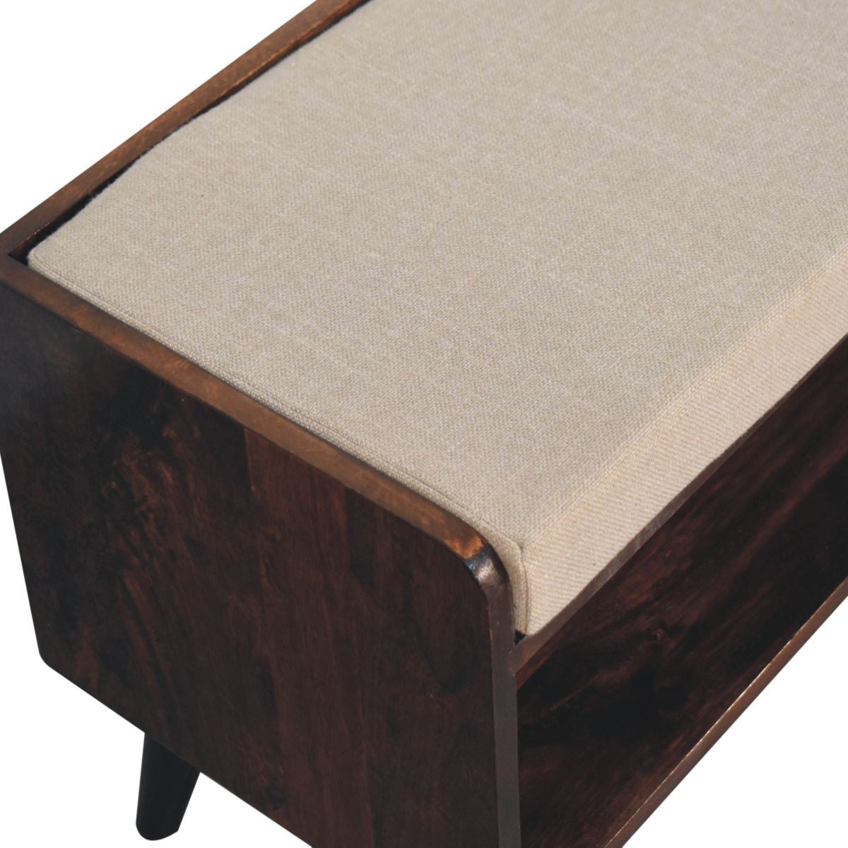Artisan - California Walnut Bench With Mud Linen Seat Pad