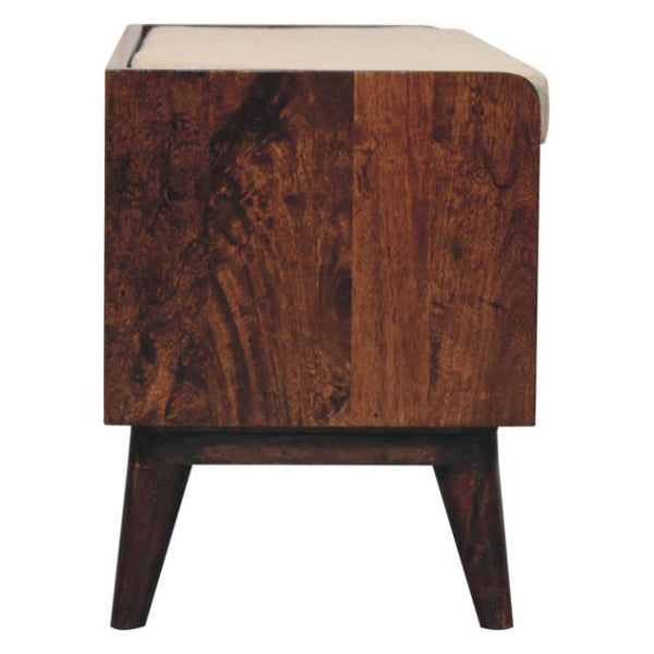 Artisan - California Walnut Bench With Mud Linen Seat Pad