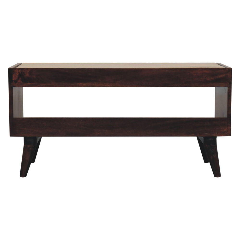 Artisan - California Walnut Bench With Mud Linen Seat Pad