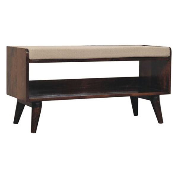 Artisan - California Walnut Bench With Mud Linen Seat Pad