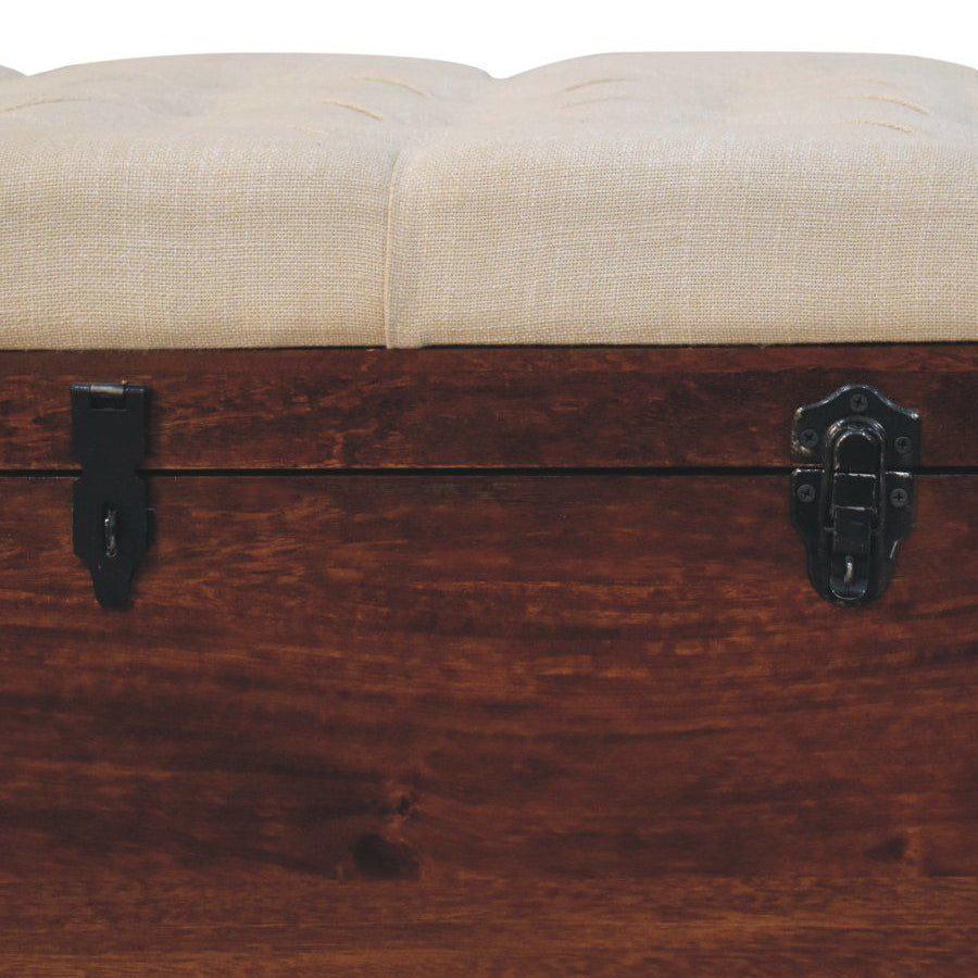 Artisan - California Walnut White Linen Storage Trunk