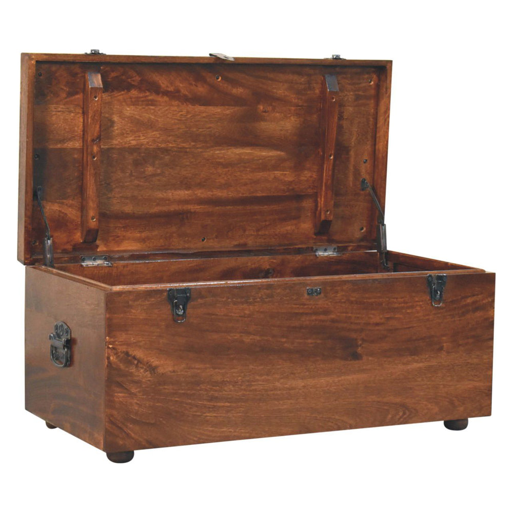 Artisan - California Walnut White Linen Storage Trunk