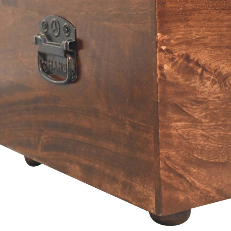 Artisan - California Walnut White Linen Storage Trunk