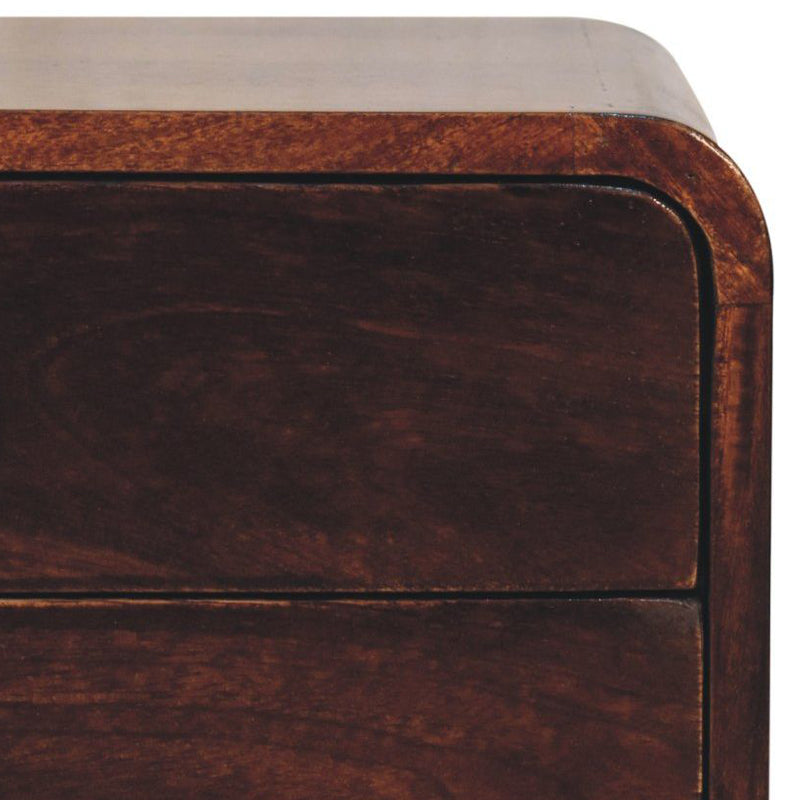 Artisan - Curved California Walnut Wall Mounted Bedside