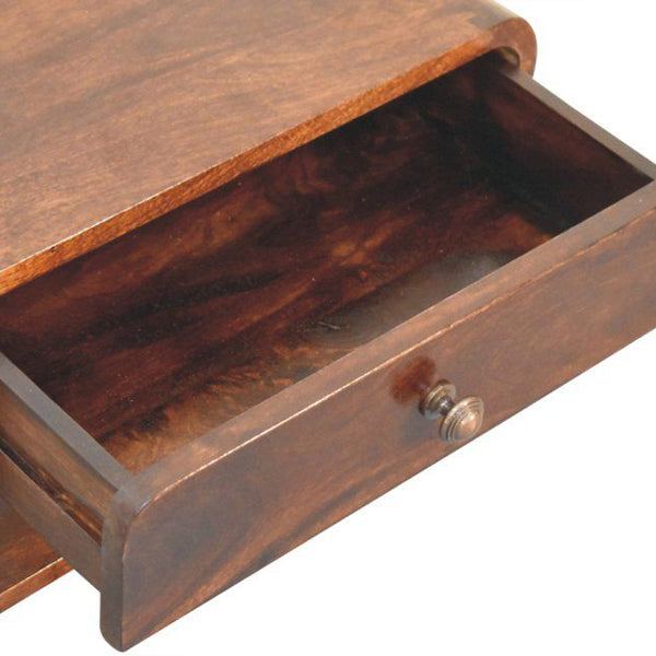 Artisan - Curved California Walnut Wall Mounted Bedside