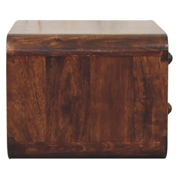 Artisan - Curved California Walnut Wall Mounted Bedside