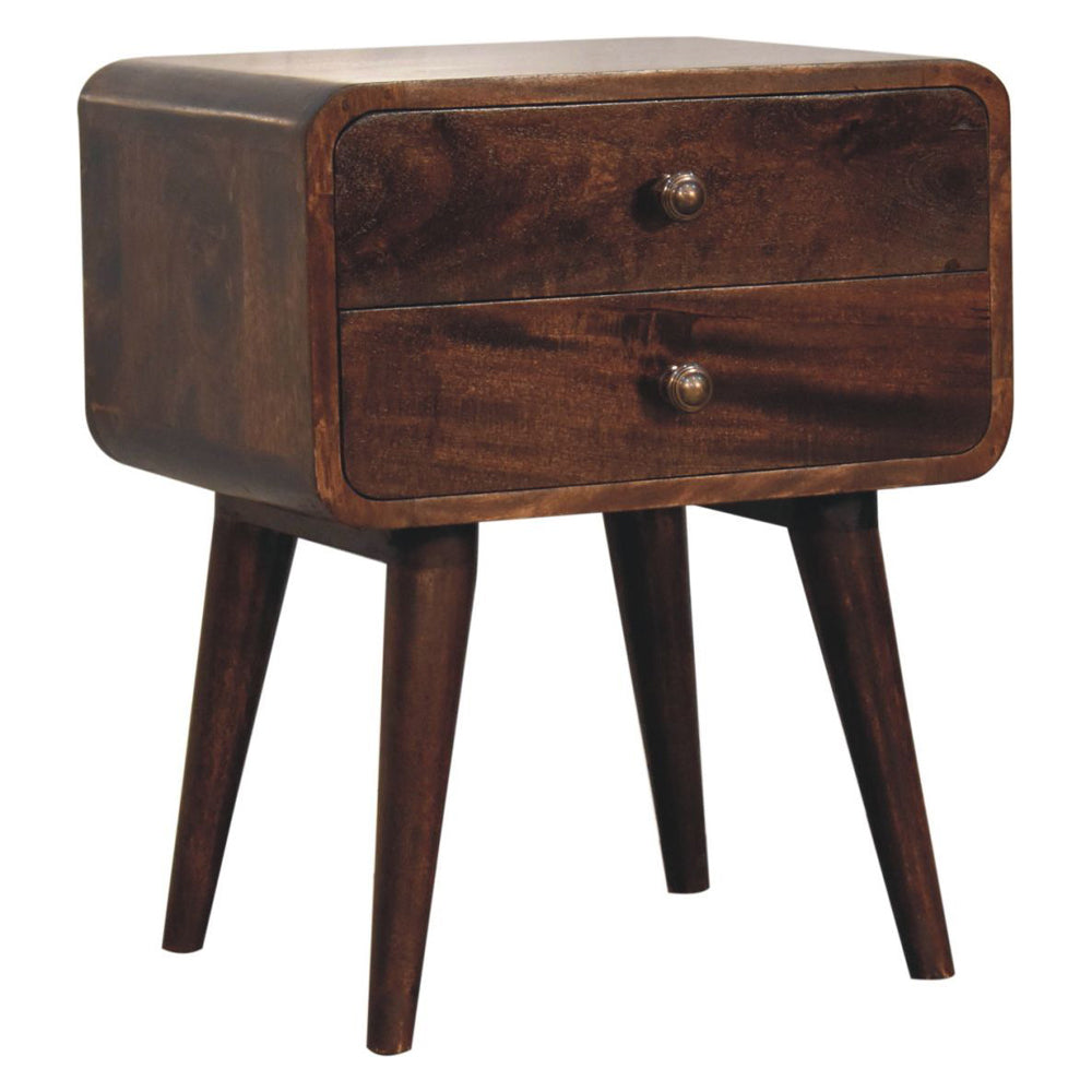 Artisan - Curved California Walnut Bedside
