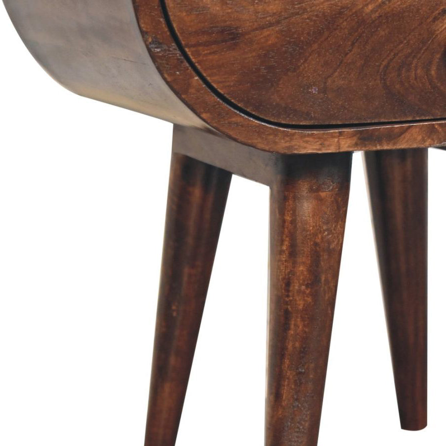 Artisan - California Walnut Circular Bedside With Open Slot