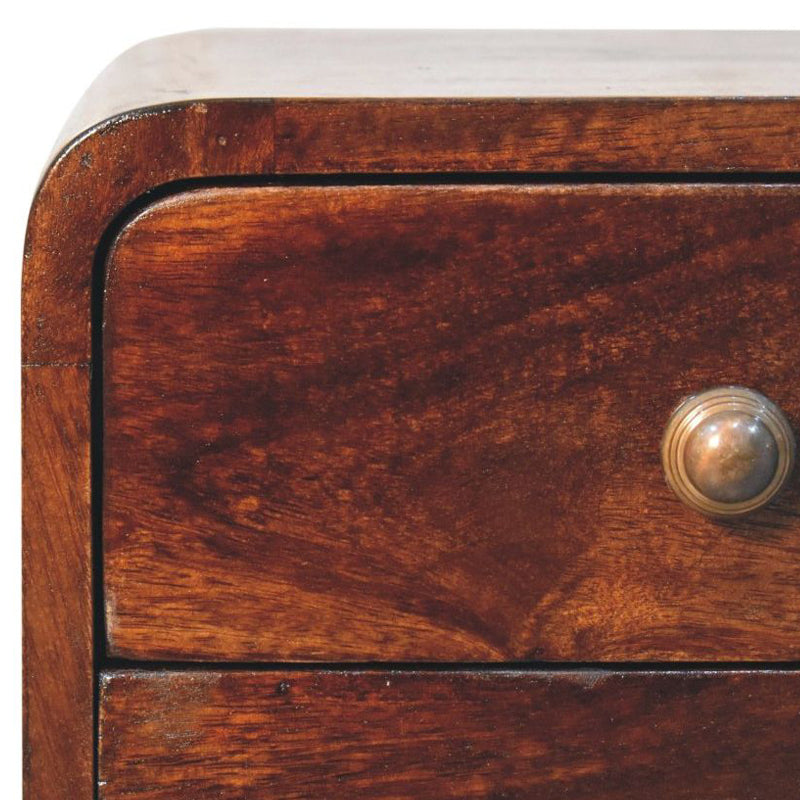 Artisan - Mini California Walnut Curved Bedside