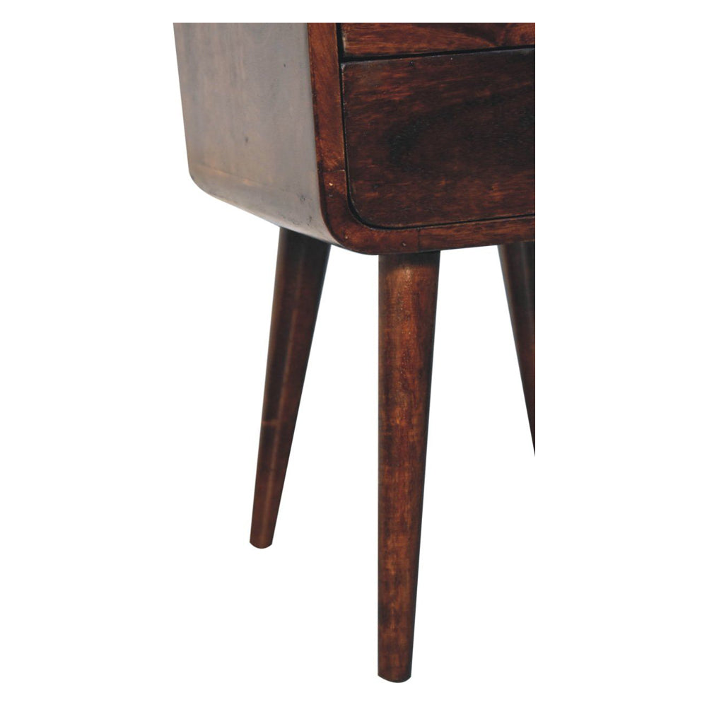 Artisan - Mini California Walnut Curved Bedside