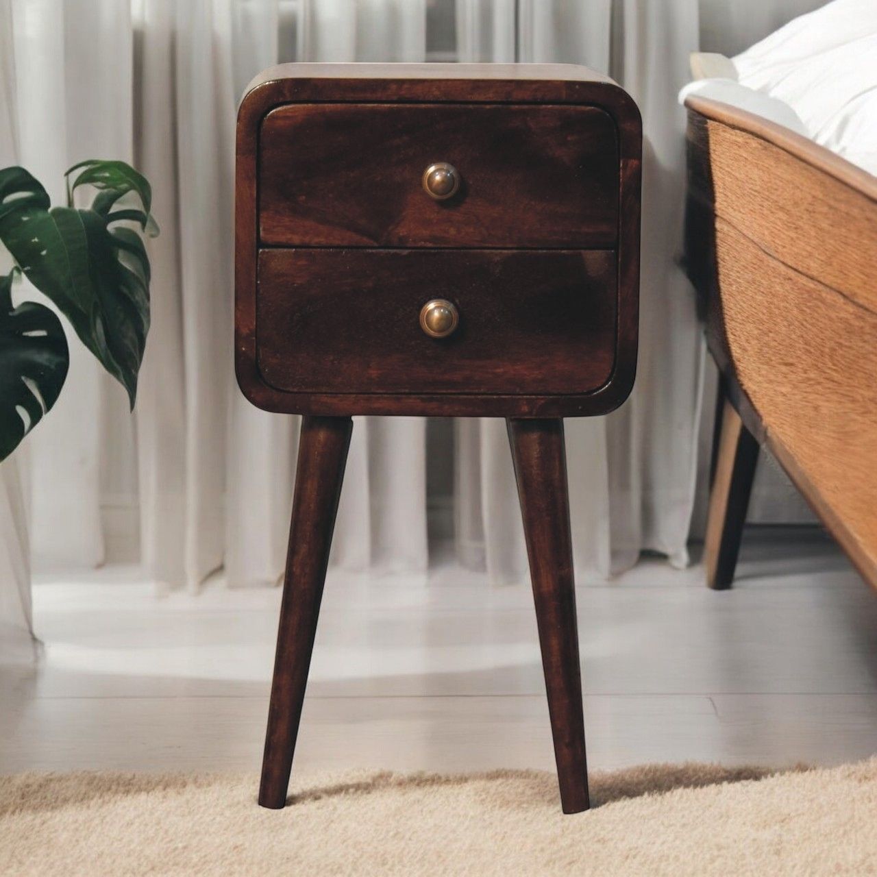 Artisan - Mini California Walnut Curved Bedside
