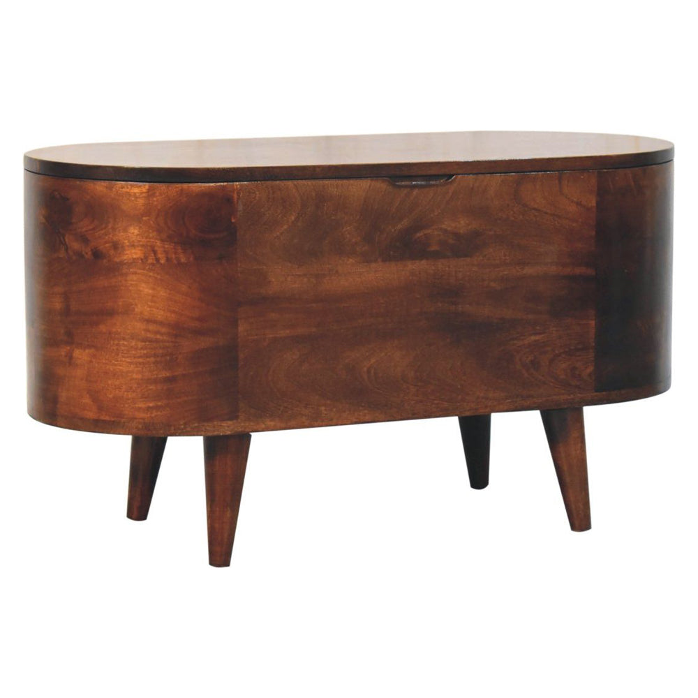Artisan - California Walnut Rounded Lid Up Blanket Box