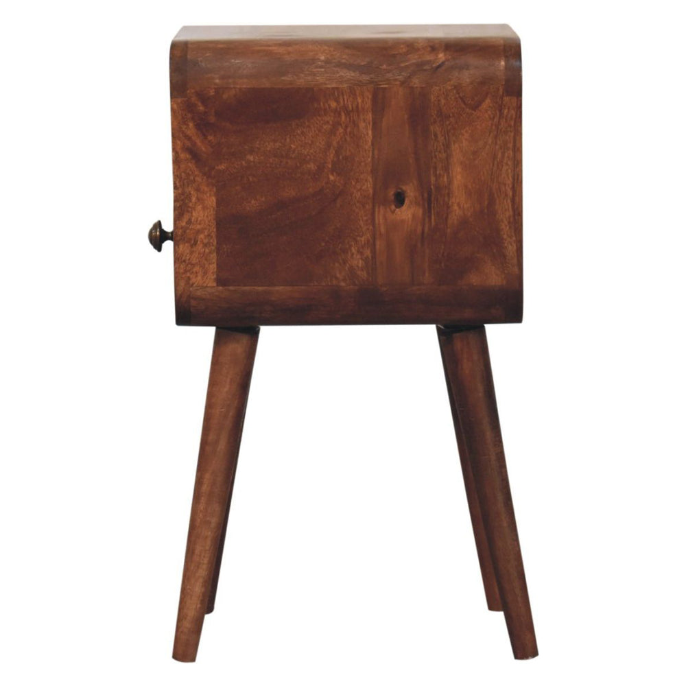 Artisan - Mini Honey Caramel Curved Bedside With Open Slot