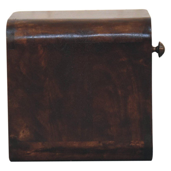 Artisan - Mini Curved California Walnut Wall Mounted Bedside With Open Slot