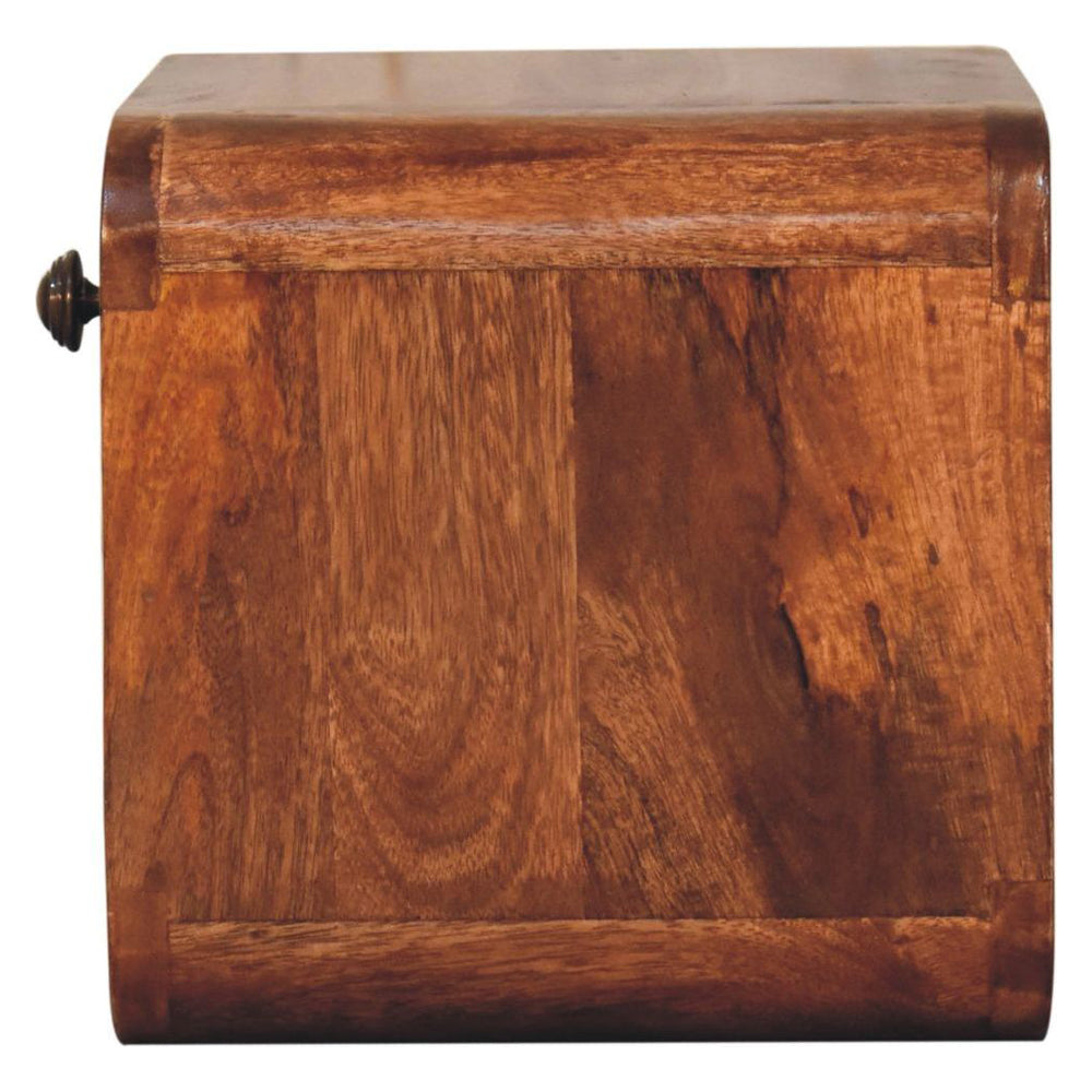 Artisan - Mini Honey Caramel Wall Mounted Bedside With Open Slot