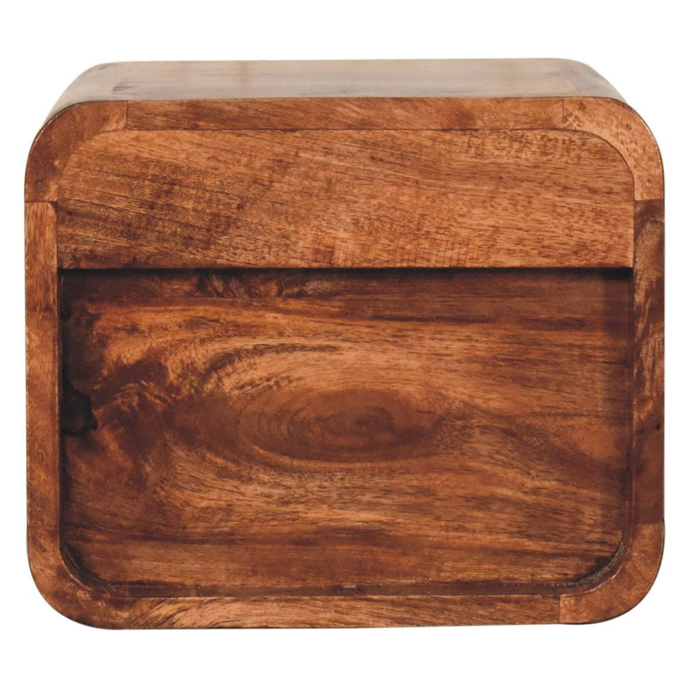 Artisan - Mini Honey Caramel Wall Mounted Bedside With Open Slot