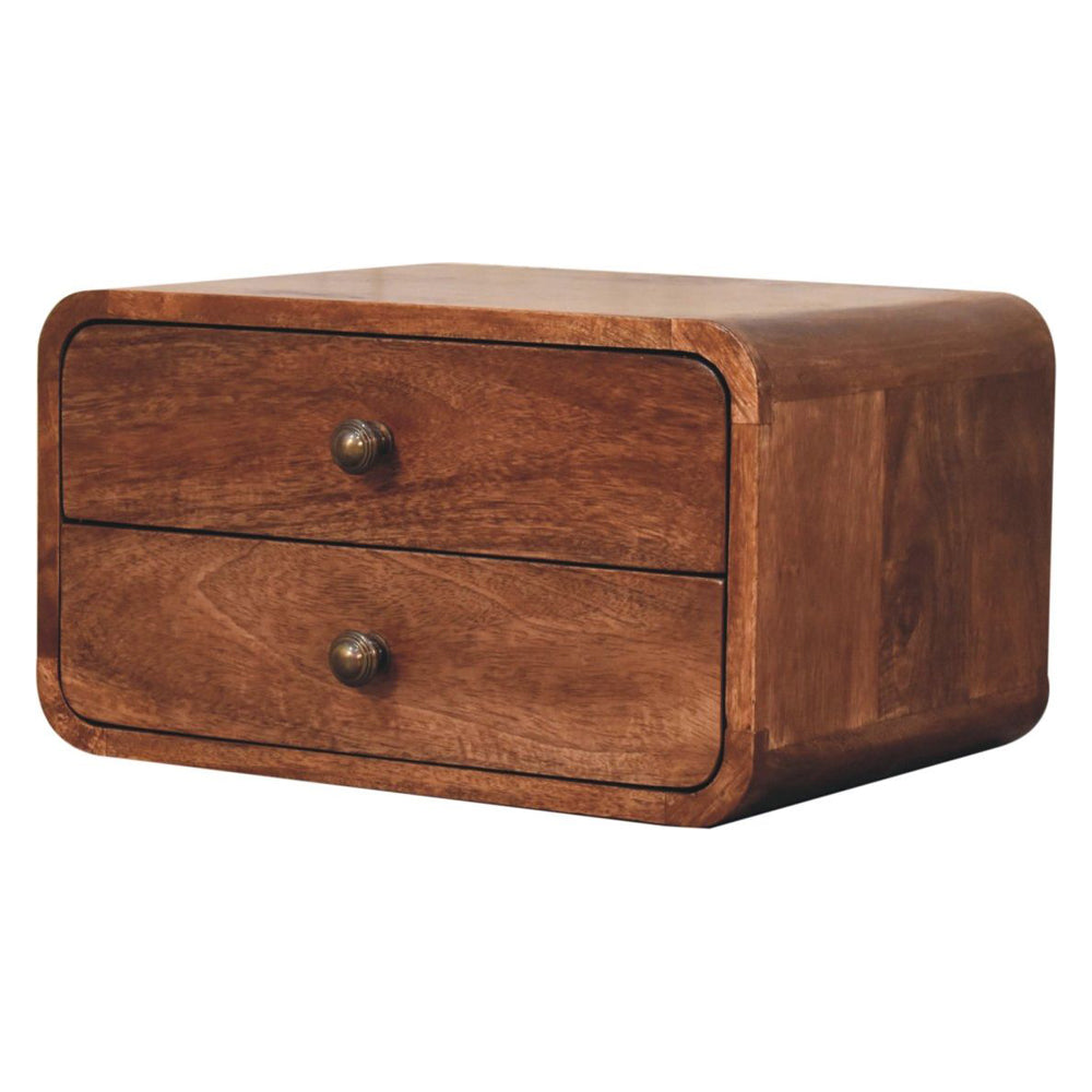 Artisan - Honey Caramel 2 Drawer Floating Bedside