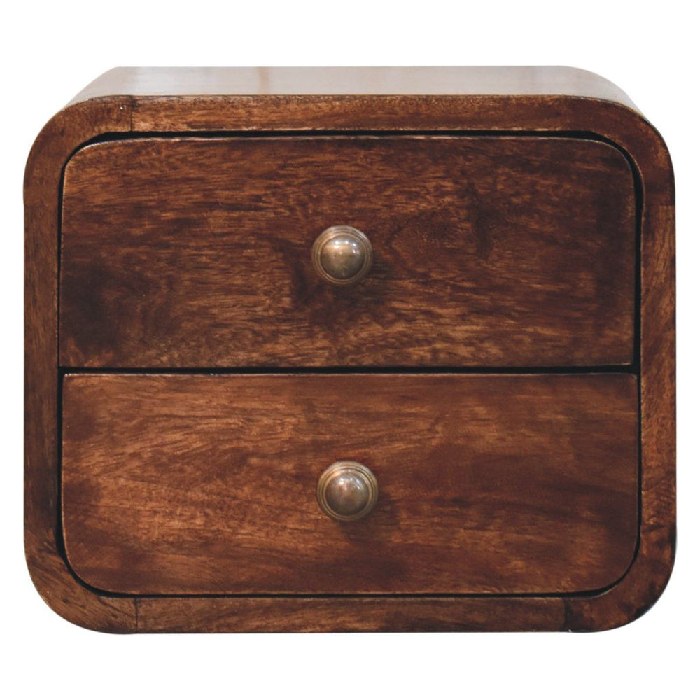 Artisan - Mini Curved California Walnut Wall Mounted Bedside