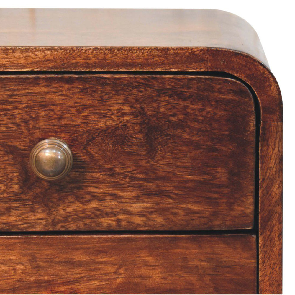 Artisan - Mini Curved California Walnut Wall Mounted Bedside