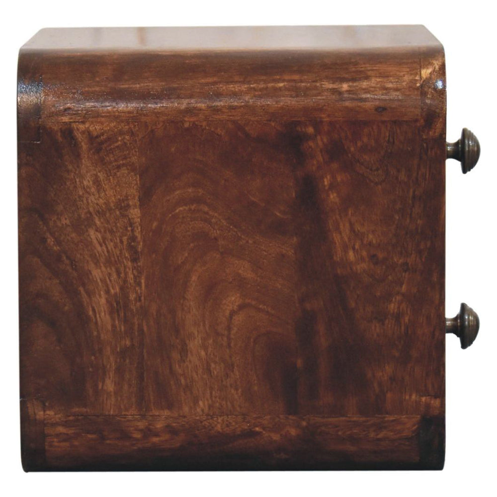 Artisan - Mini Curved California Walnut Wall Mounted Bedside
