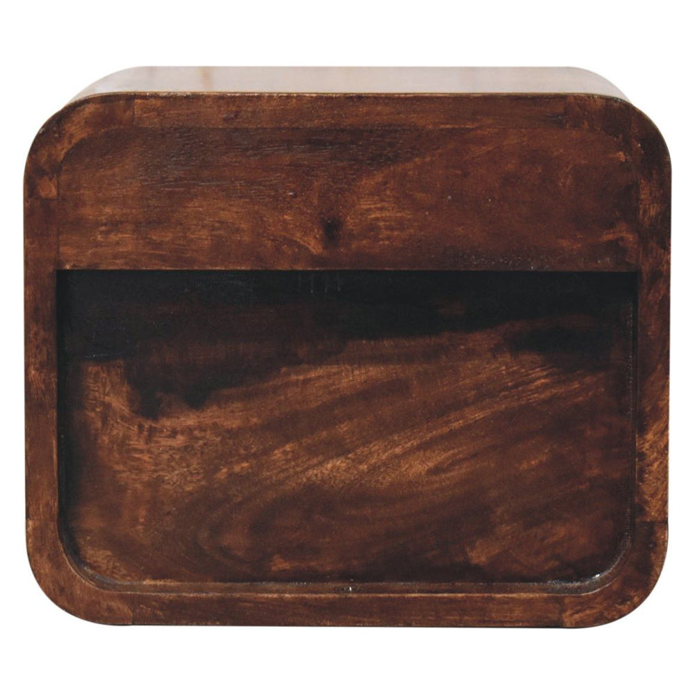 Artisan - Mini Curved California Walnut Wall Mounted Bedside