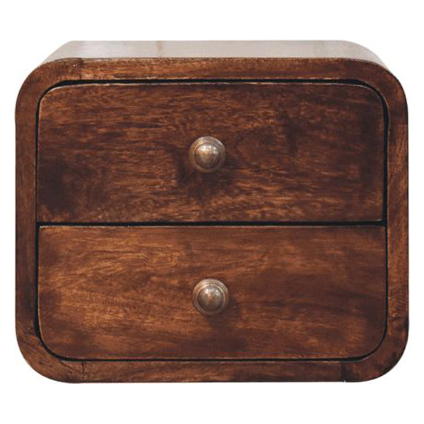 Artisan - Mini Curved California Walnut Wall Mounted Bedside