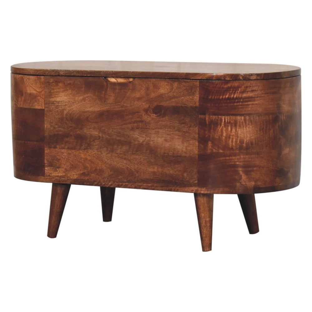 Artisan - Honey Caramel Rounded Lid Up Blanket Box