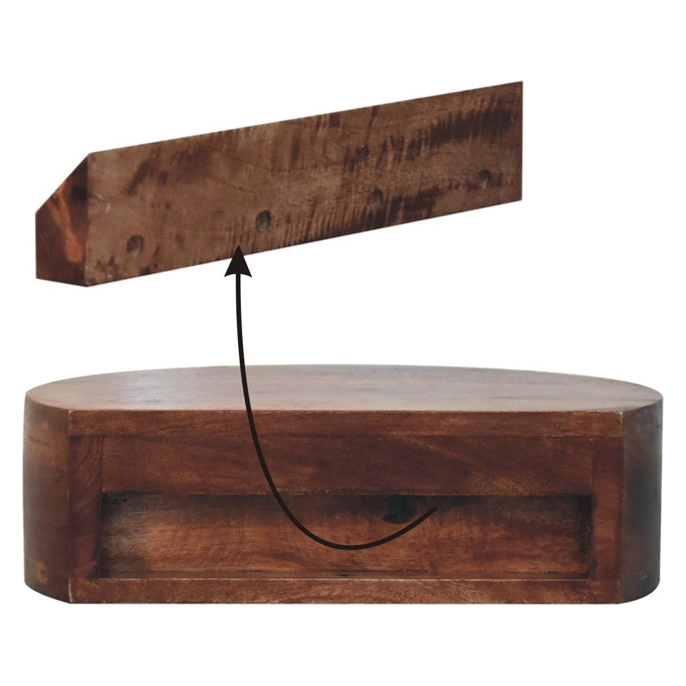 Artisan - Honey Caramel Wall Mounted Rounded Bedside