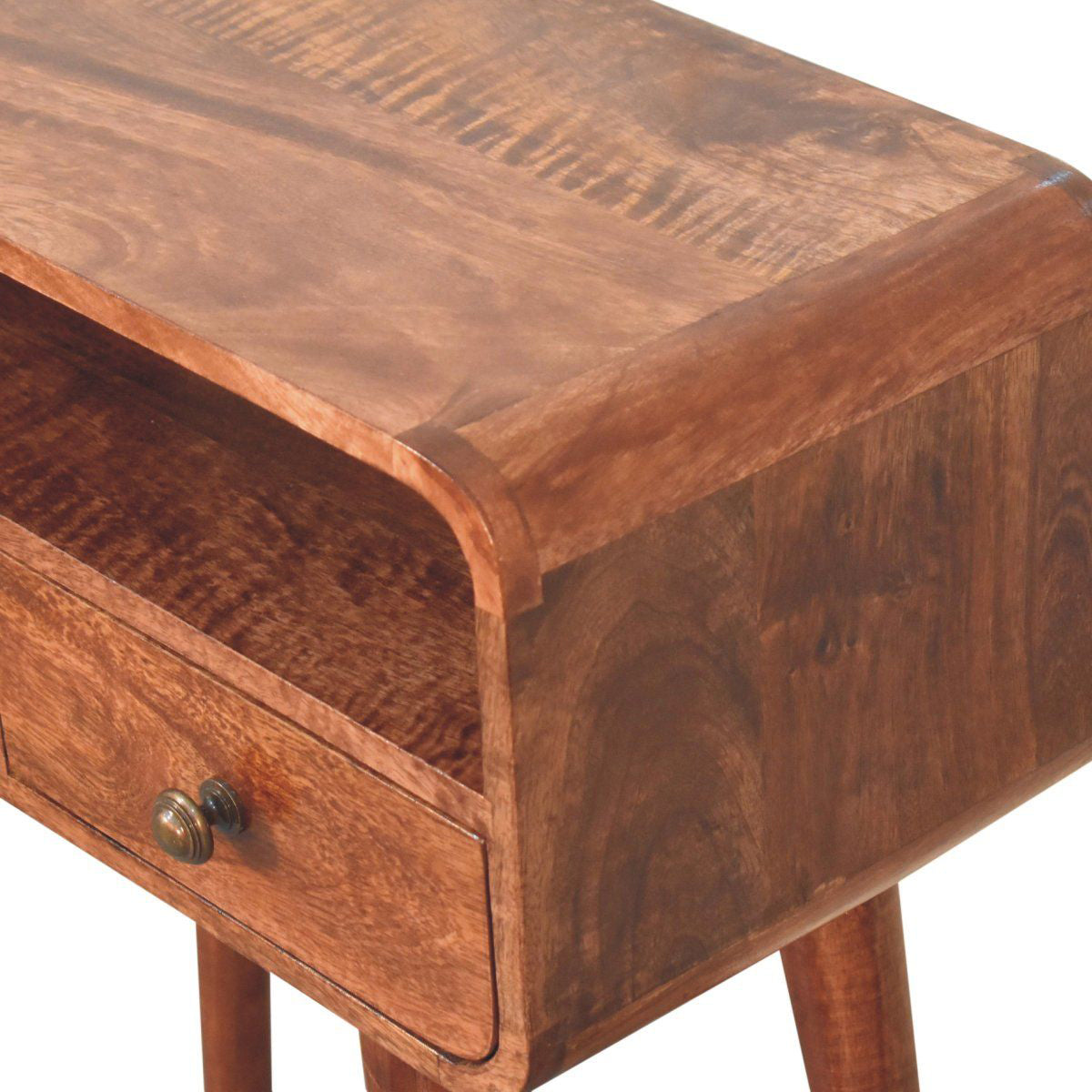 Artisan - Mini Curved Honey Caramel Console Table