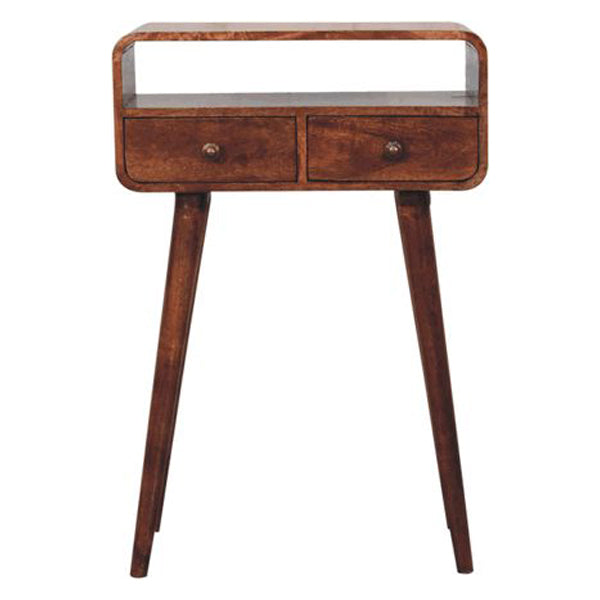 Artisan - Mini Curved Honey Caramel Console Table