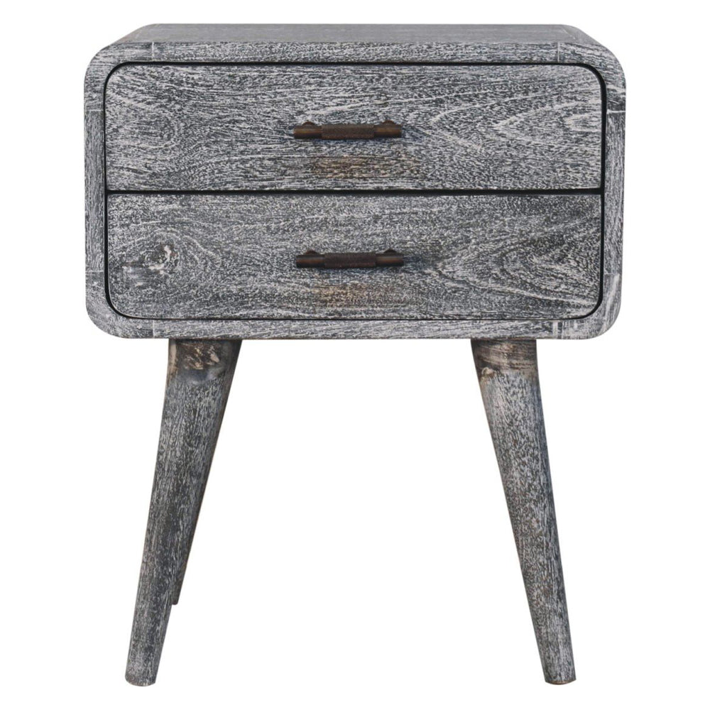 Artisan - Sandblasted Ash Curved Bedside