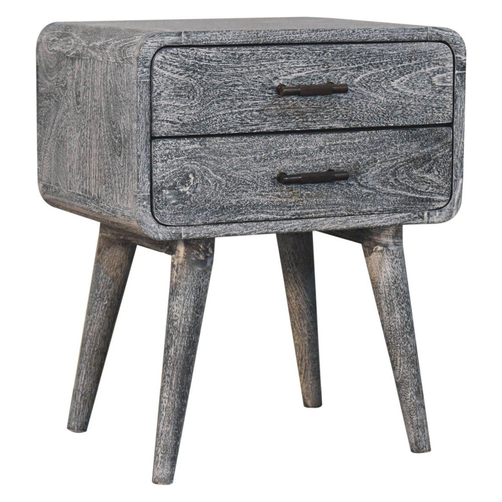 Artisan - Sandblasted Ash Curved Bedside