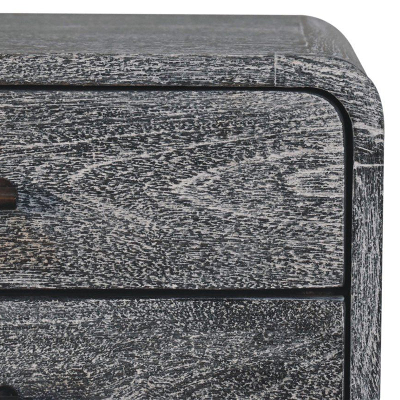 Artisan - Sandblasted Ash Curved Bedside