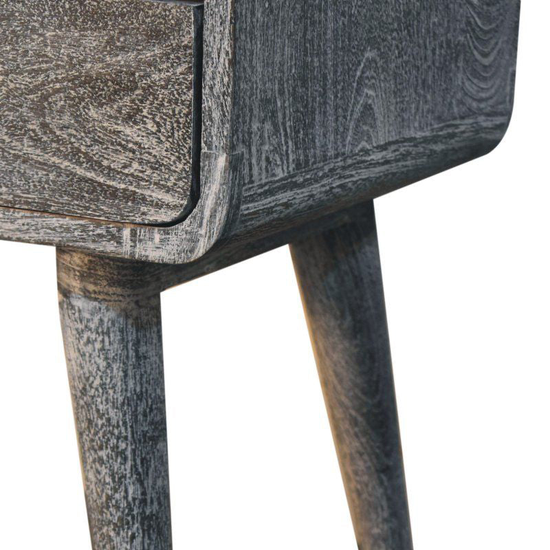Artisan - Sandblasted Ash Curved Bedside