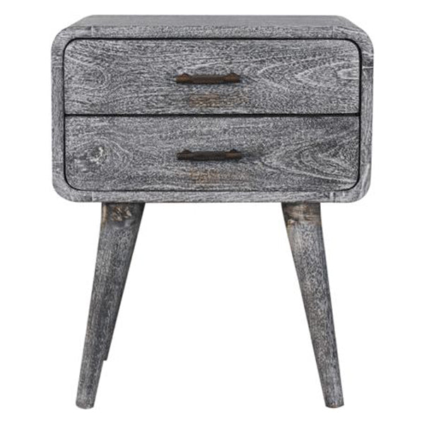 Artisan - Sandblasted Ash Curved Bedside