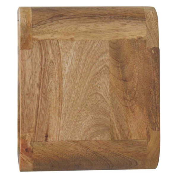 Artisan - Extra Mini Wall Mounted Curved Oak-Ish Bedside With Open Slot