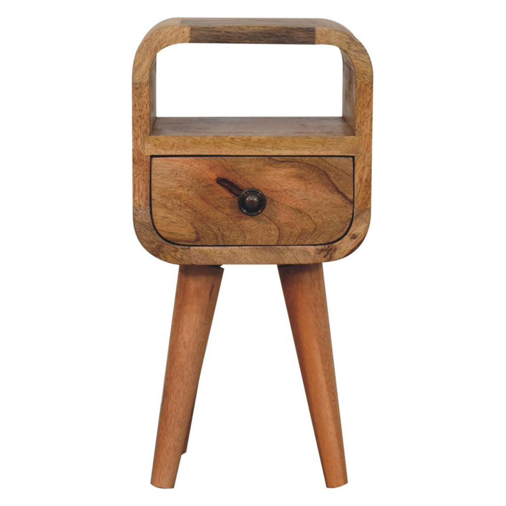Artisan - Extra Mini Oakish Curve Open Slot Bedside