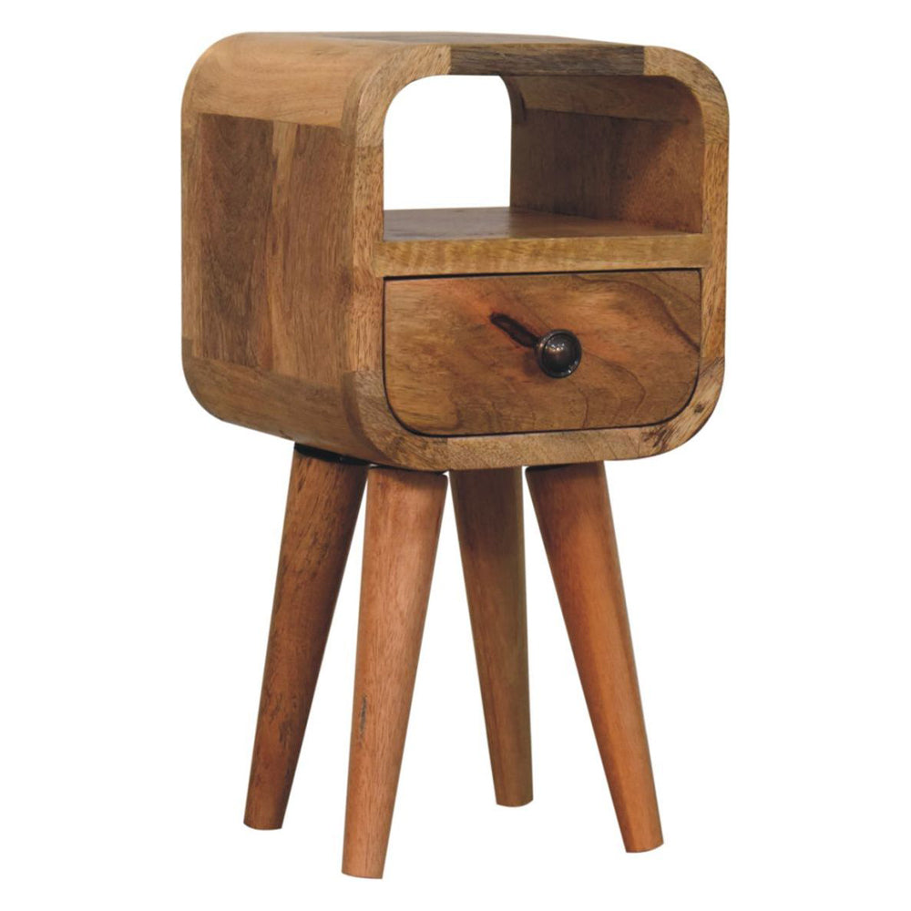 Artisan - Extra Mini Oakish Curve Open Slot Bedside