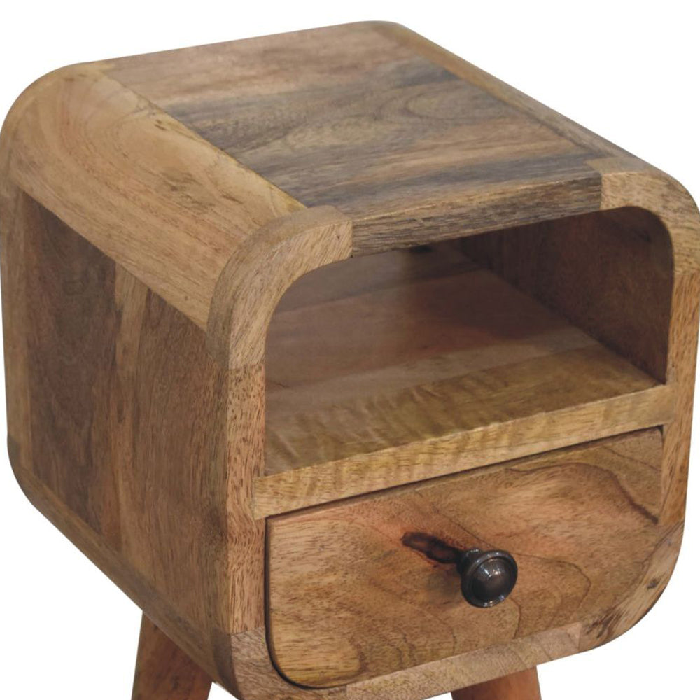 Artisan - Extra Mini Oakish Curve Open Slot Bedside
