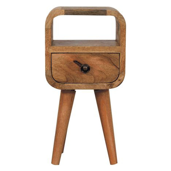 Artisan - Extra Mini Oakish Curve Open Slot Bedside