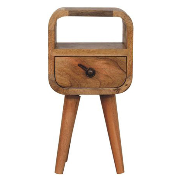 Artisan - Extra Mini Oakish Curve Open Slot Bedside