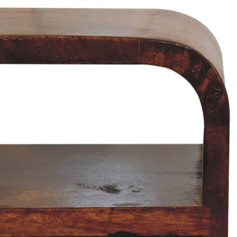 Artisan - Extra Mini Chestnut Curve Open Slot Bedside
