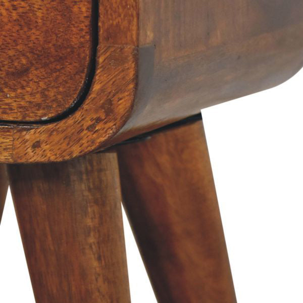 Artisan - Extra Mini Chestnut Curve Open Slot Bedside