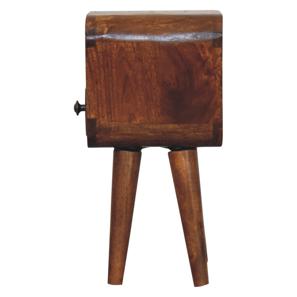 Artisan - Extra Mini Chestnut Curve Open Slot Bedside