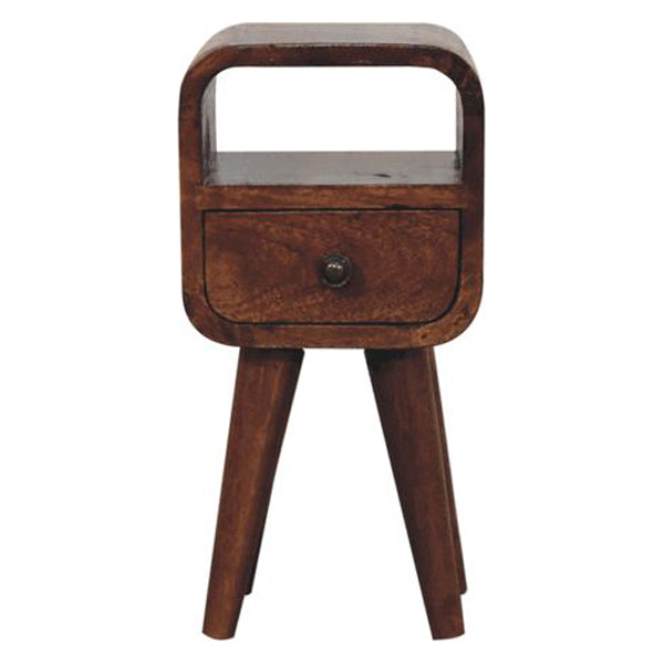 Artisan - Extra Mini Chestnut Curve Open Slot Bedside