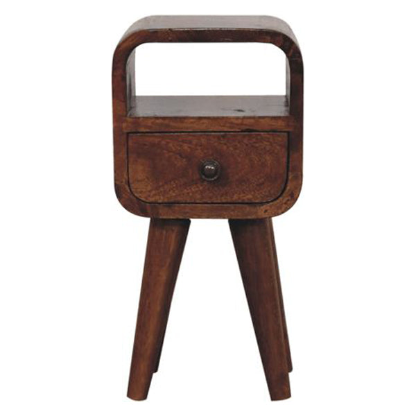 Artisan - Extra Mini Chestnut Curve Open Slot Bedside
