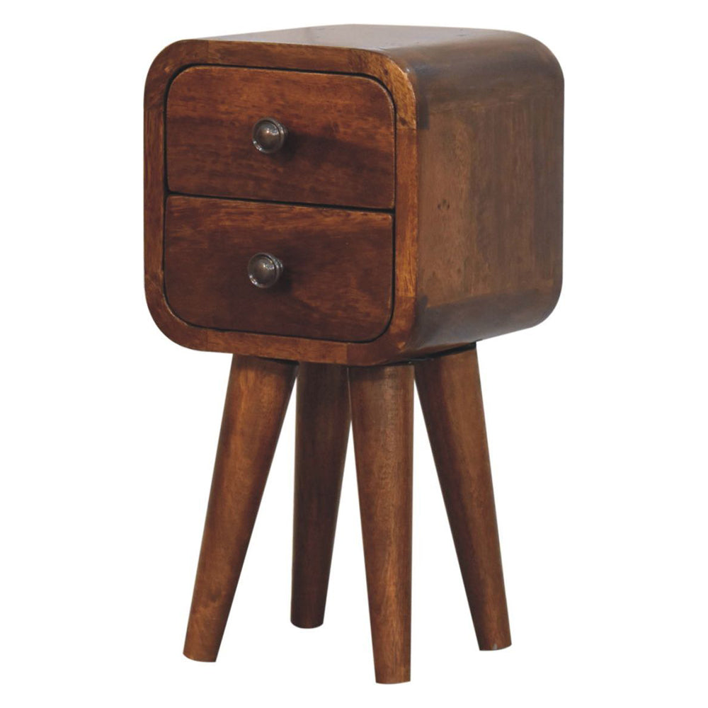 Artisan - Extra Mini Curved Chestnut Bedside
