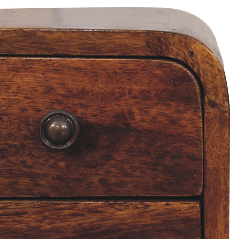 Artisan - Extra Mini Curved Chestnut Bedside