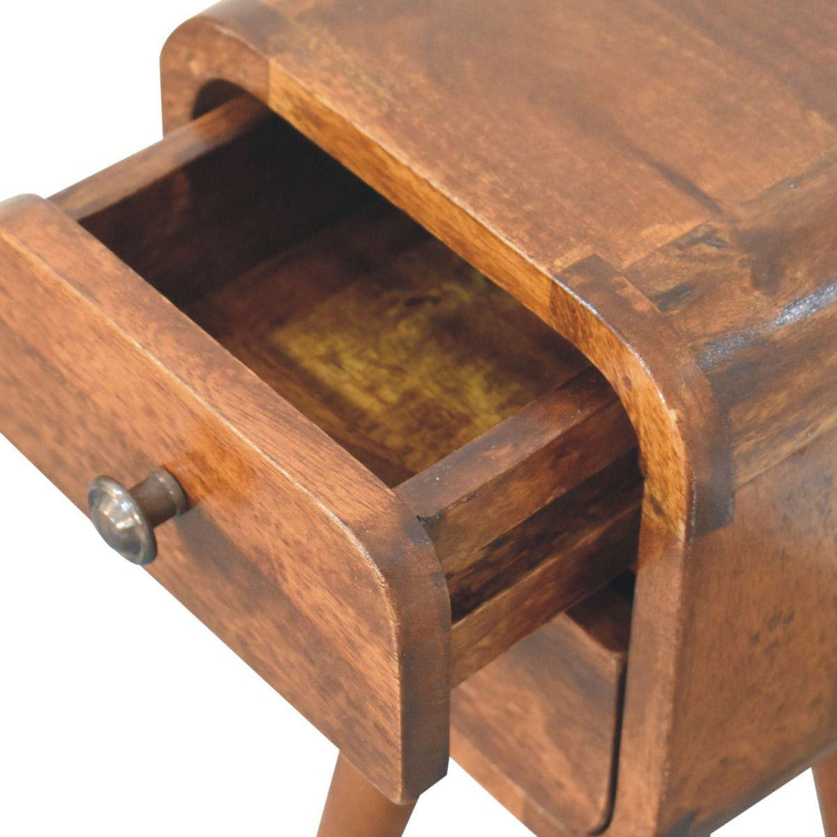 Artisan - Extra Mini Curved Chestnut Bedside